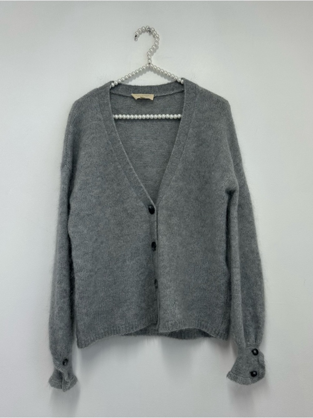 Sézane Mia Mohair Wool Blend Cardigan in Grey - Picture 5 of 10